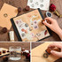 Round Wooden Stamps Vintage DIY Handbook Multifunctional Decorative Stamps, Style: Night Search