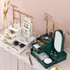 Jewelry and Cosmetics Storage Box Dressing Table with Mirror(Green)
