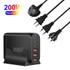 GaN PD100W Type-C x 3 + USB x 3 Multi Port Laptop Adapter, Plug Size:UK Plug