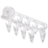 Suction Cup Clothes Rack Multi Clips Wall Mounted Indoor Outdoor Balcony Multifunctional Folding Clothes Hanger(Transparent)