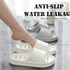 Bathroom Shower Slippers Non-slip Hollow Quick-drying Thick-soled Flip Flops, Size: 38-39(White)