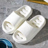 Bathroom Shower Slippers Non-slip Hollow Quick-drying Thick-soled Flip Flops, Size: 36-37(White)