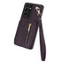 For Samsung Galaxy S21 Ultra 5G YM006 Skin Feel Zipper Card Bag Phone Case with Dual Lanyard(Dark Purple)