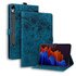 For Samsung Galaxy Tab S9 FE Cartoon Sakura Cat Embossed Leather Tablet Case(Blue)