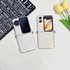 For OPPO Find N2 Flip TPU DIY Flash Diamond Love Hinge Buckle Phone Case with Long and Short Chain(Transparent)