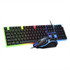 T-WOLF TF230 Colorful Light Effect Game Office Computer Wired Keyboard and Mouse Kit(Black)