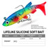 PROBEROS DW6087 T-Tail Lead Fish Soft Lure Sea Bass Boat Fishing Bionic Fake Bait, Specification: 7.5cm/13.5g(Color E)