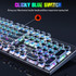 T-WOLF T75 104 Keys Adjustable RGB Light Computer Game Wired Mechanical Keyboard(White)