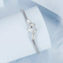 S925 Sterling Silver Plated White Gold Heart DIY Basic Bracelet, Length: 17cm