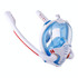 Snorkeling Mask Double Tube Silicone Full Dry Diving Mask Adult Swimming Mask Diving Goggles, Size: L/XL(White/Blue)