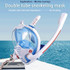 Snorkeling Mask Double Tube Silicone Full Dry Diving Mask Adult Swimming Mask Diving Goggles, Size: L/XL(White/Blue)