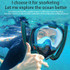Snorkeling Mask Double Tube Silicone Full Dry Diving Mask Adult Swimming Mask Diving Goggles, Size: L/XL(White/Blue)