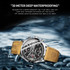 BINBOND B6022 30m Waterproof Luminous Multifunctional Quartz Watch, Color: Black Steel-Black