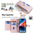 For Xiaomi 13 Sheep Texture Cross-body Zipper Wallet Leather Phone Case(Pink)