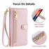 For Samsung Galaxy S21+ 5G Sheep Texture Cross-body Zipper Wallet Leather Phone Case(Pink)