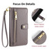 For Samsung Galaxy S21 5G Sheep Texture Cross-body Zipper Wallet Leather Phone Case(Grey)