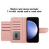 For Samsung Galaxy S23 FE 5G Rhombic Texture Flip Leather Phone Case with Lanyard(Coral Pink)