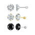 S925 Sterling Silver Platinum Plated Zircon Stud Earrings Jewelry, Color: Gold White Zirconia L