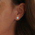 S925 Sterling Silver Platinum Plated Zircon Stud Earrings Jewelry, Color: Gold White Zirconia L