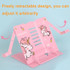 Adjustable Metal Children Reading Stand Cartoon Desktop Book Holder, Color: Duck Pink