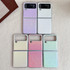 For Samsung Galaxy Z Flip4 5G Pearlescent Paint Gradient Geometric Leather Phone Case(Pink)