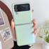For Samsung Galaxy Z Flip4 5G Pearlescent Paint Gradient Geometric Leather Phone Case(Green)
