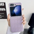 For Samsung Galaxy Z Flip5 5G Pearlescent Paint Diamond Shaped Checkered Leather Phone Case(Purple)