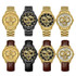 BINBOND B3030 Embossed Dragon Luminous Waterproof Quartz Watch, Color: Full-gold Black