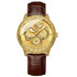 BINBOND B3030 Embossed Dragon Luminous Waterproof Quartz Watch, Color: Brown Leather-Full-gold-Gold