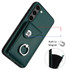 For Samsung Galaxy S23+ 5G Organ Card Bag Ring Holder Phone Case with Long Lanyard(Green)