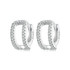 S925 Sterling Silver Plated White Gold Fine Flash Double Layer Earrings(BSE994)