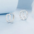 S925 Sterling Silver Plated White Gold Fine Flash Double Layer Earrings(BSE994)