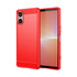 For Sony Xperia 5 V Carbon Fiber Brushed Texture TPU Phone Case(Red)