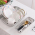 Kitchen Sterilization Cabinet Cutlery Organizer Household Stainless Steel Drainage Tray, Model: Line Rectangular Basket Medium