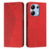 For Xiaomi Redmi Note 13 4G Global Diamond Splicing Skin Feel Magnetic Leather Phone Case(Red)