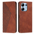 For Xiaomi Redmi Note 13 4G Global Diamond Splicing Skin Feel Magnetic Leather Phone Case(Brown)