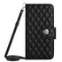 For Xiaomi Redmi Note 12 Pro+ 5G Global Rhombic Texture Flip Leather Phone Case with Long Lanyard(Black)