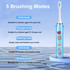 USB Charging Fully Automatic Ultrasonic Cartoon Children Electric Toothbrush, Color: White with 8 Heads