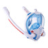 Snorkeling Mask Double Tube Silicone Full Dry Diving Mask Adult Swimming Mask Diving Goggles, Size: S/M(White/Blue)