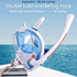 Snorkeling Mask Double Tube Silicone Full Dry Diving Mask Adult Swimming Mask Diving Goggles, Size: S/M(White/Blue)