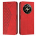 For Realme 12+ Diamond Splicing Skin Feel Magnetic Leather Phone Case(Red)