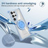 For Samsung Galaxy S22 Ultra 5G Gold Shield CD Pattern MagSafe Magnetic Phone Case with Rotating Stand(Transparent Blue)