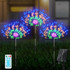 1 Drag 3 Color Light 360 LEDs Solar Fireworks Lamp Grass Globe Dandelion Flash String With Remote Control