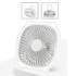 Rechargeable Table Fan With Reading LED Light  3 Wind Speed Adjustment(White)