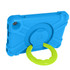 For Amazon Kindle Fire HD8 (2020) PC + Silicone Shockproof Combination Case with 360 Degree Rotating Holder & Handle(Blue + Grass Green)