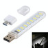 8LEDs 5V 200LM USB LED Book Light Portable Night Light, with Type-C Adapter(White Light)