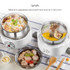 Yoice 220V Multi-function Electric Lunch Box Three-layer Stainless Steel Inner Rice Cooker, CN Plug(White)