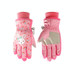 Cartoon Bow Rabbit Pattern Children Ski Gloves Windproof Waterproof Warm Cotton Gloves, Colour: Pink(L)