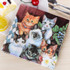 5 PCS Colorful Print Cat Party Decoration Napkin Facial Tissue