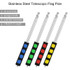 10 PCS 2M 9 Knots Multi-function Telescopic Stainless Steel Sponge Teaching Stick Guide Flagpole Signal Flag, Random Color Delivery